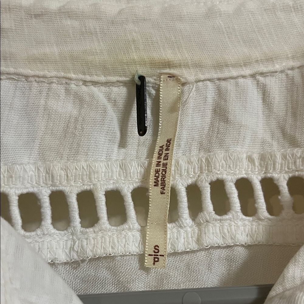 Free People Cream Sleeveless Button-Up Blouse Women’s Small - Picture 2 of 4